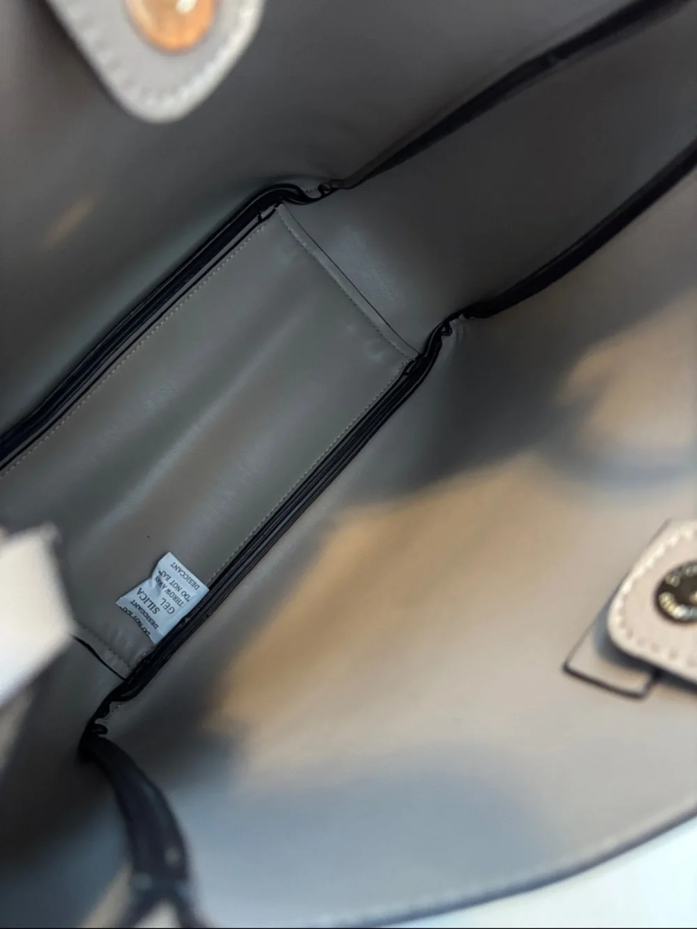 NEW! Badgley Mischka Taupe Tan Pebbled Vegan Faux Leather Tote with Top Handle - Picture 8 of 10